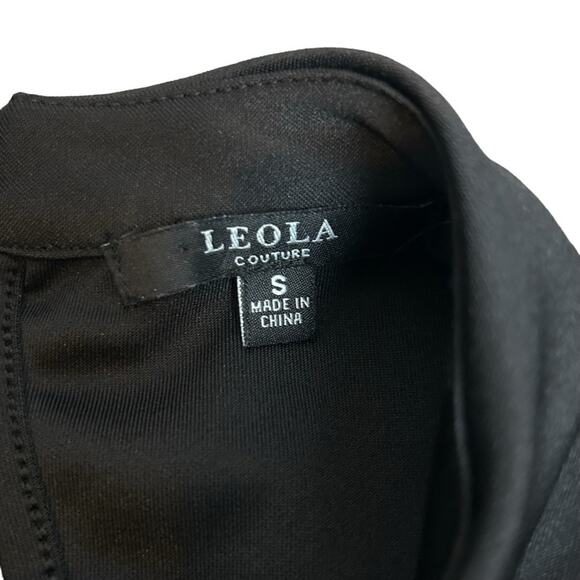 Leola Couture Dress Womens Size S Black Cutout Ruffle Classic Feminine Party LBD - Picture 9 of 10